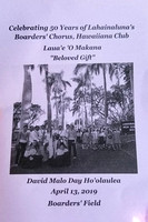 2019-04-13 David Malo Day Ho'olaulea 50th Celebration - Program Part 1